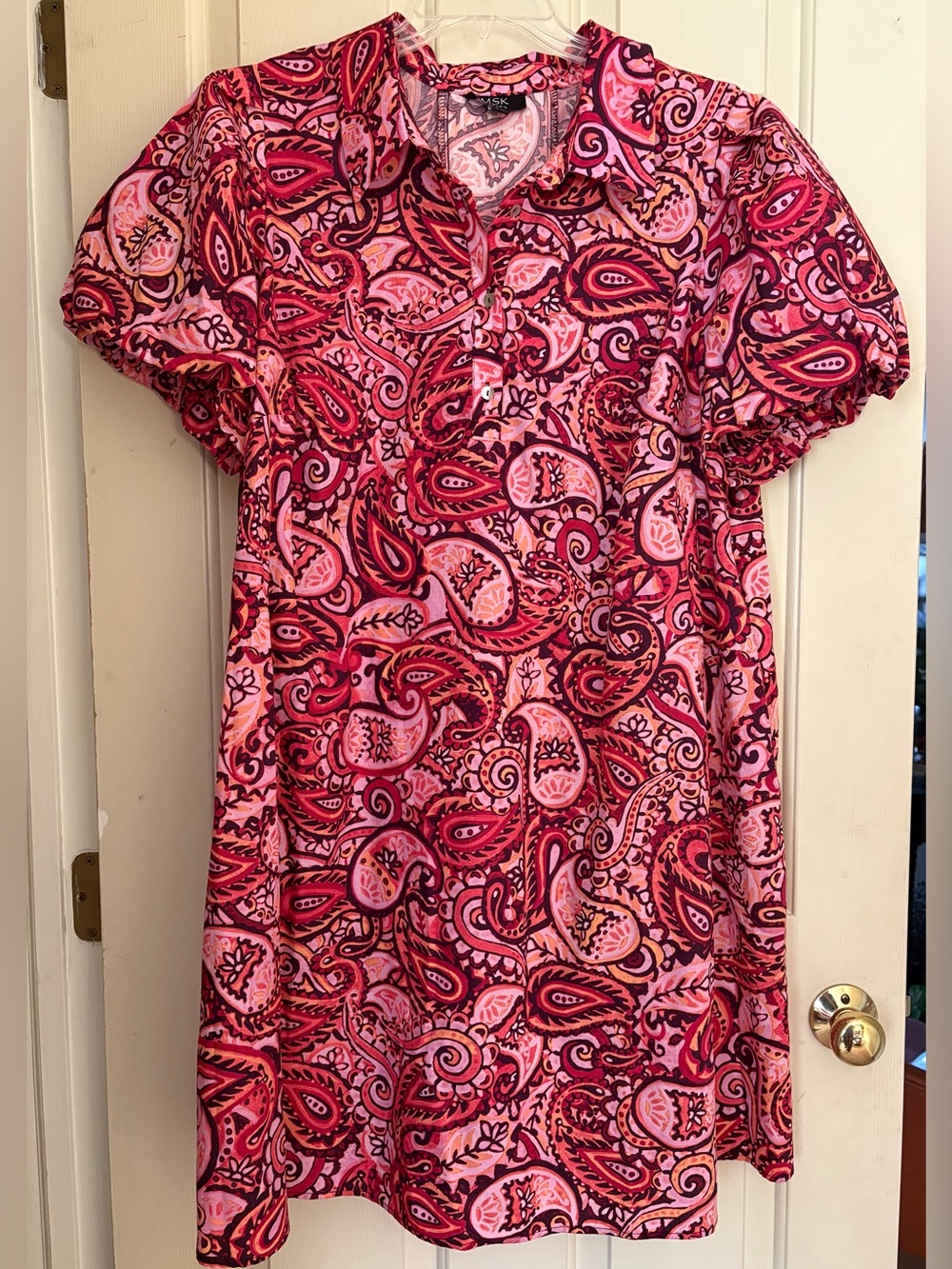 MSK Paisley Print Short Sleeve Dress Size 2x